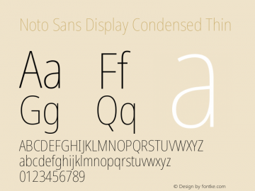 Noto Sans Display Condensed Thin Version 2.003图片样张