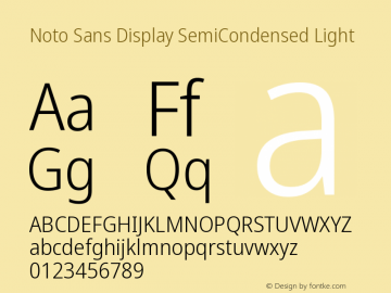 Noto Sans Display SemiCondensed Light Version 2.003图片样张