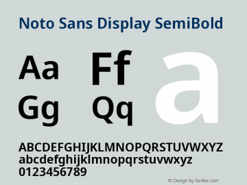 Noto Sans Display SemiBold Version 2.003图片样张