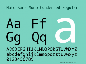 Noto Sans Mono Condensed Regular Version 2.006图片样张