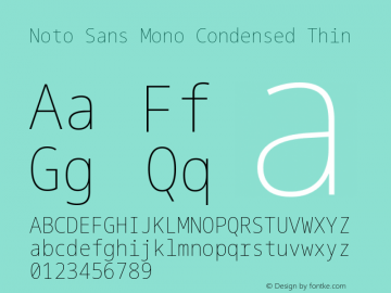Noto Sans Mono Condensed Thin Version 2.006图片样张