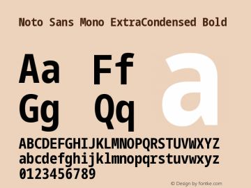 Noto Sans Mono ExtraCondensed Bold Version 2.006图片样张