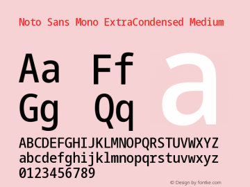 Noto Sans Mono ExtraCondensed Medium Version 2.006图片样张
