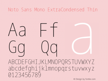 Noto Sans Mono ExtraCondensed Thin Version 2.006图片样张