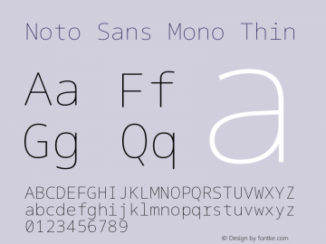 Noto Sans Mono Thin Version 2.006图片样张