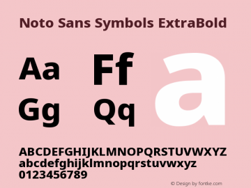 Noto Sans Symbols ExtraBold Version 2.001图片样张