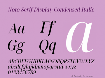 Noto Serif Display Condensed Italic Version 2.003图片样张