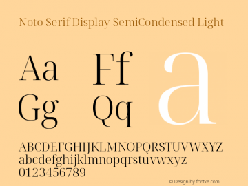 Noto Serif Display SemiCondensed Light Version 2.003图片样张