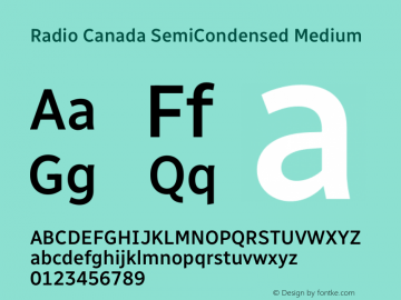 Radio Canada SemiCondensed Medium Version 2.102图片样张