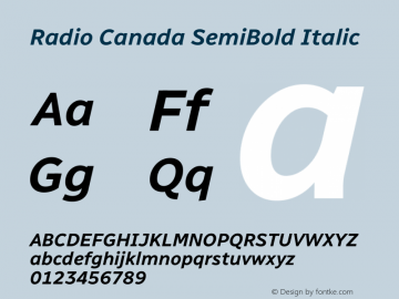 Radio Canada SemiBold Italic Version 2.102图片样张