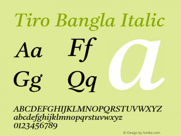 Tiro Bangla Italic Version 1.52图片样张