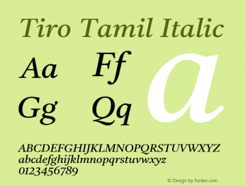Tiro Tamil Italic Version 1.52图片样张