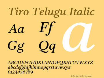 Tiro Telugu Italic Version 1.52图片样张