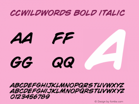 CCWildWords Bold Italic Version 2.01 2020图片样张
