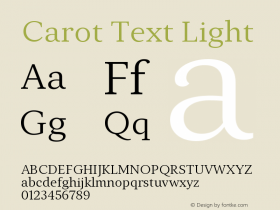 Carot Text Light Version 1.000图片样张