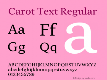 Carot Text Regular Version 1.000图片样张