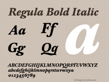 Regula Bold Italic Version 001.001图片样张