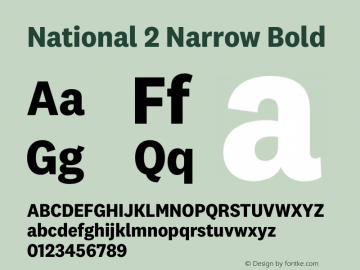 National 2 Narrow Bold Version 1.004;hotconv 1.0.116;makeotfexe 2.5.65601图片样张