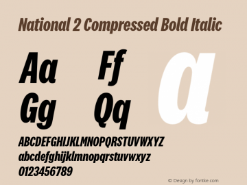 National 2 Compressed Bold Italic Version 1.004图片样张