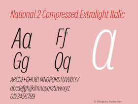 National 2 Compressed Extralight Italic Version 1.004图片样张