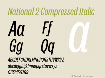 National 2 Compressed Italic Version 1.004图片样张