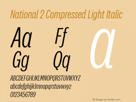 National 2 Compressed Light Italic Version 1.004图片样张