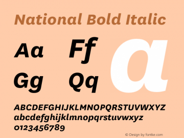 National Bold Italic Version 2.001图片样张