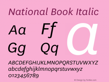 National Book Italic Version 2.001图片样张