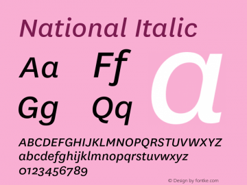 National Italic Version 2.001图片样张