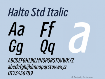 Halte Std Italic Version 1.000图片样张