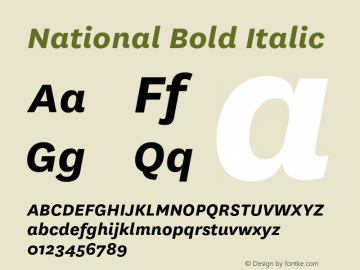National Bold Italic Version 2.000图片样张