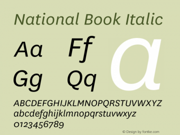 National Book Italic Version 2.000图片样张