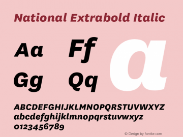 National Extrabold Italic Version 2.000图片样张