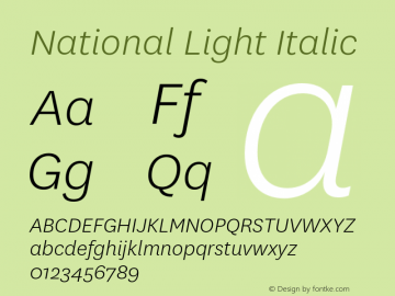 National Light Italic Version 2.000图片样张
