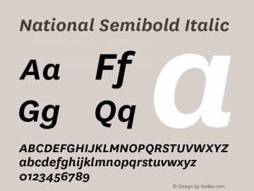 National Semibold Italic Version 2.000图片样张