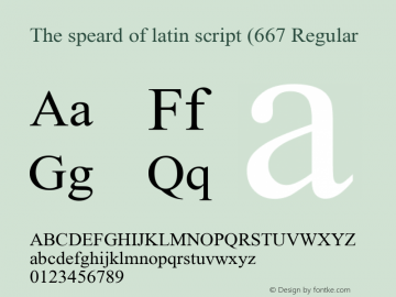 The speard of latin script (667 Version 1.00;May 28, 2022;FontCreator 12.0.0.2565 64-bit图片样张