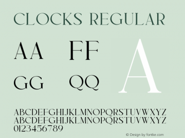 Clocks Version 1.00;May 23, 2022;FontCreator 12.0.0.2565 64-bit图片样张