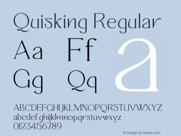 Quisking Version 1.00;March 18, 2022;FontCreator 12.0.0.2567 64-bit图片样张