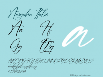 Amynha Italic Version 1.00;May 24, 2022;FontCreator 13.0.0.2683 64-bit图片样张