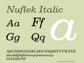 Nuflek Italic Version 1.000图片样张