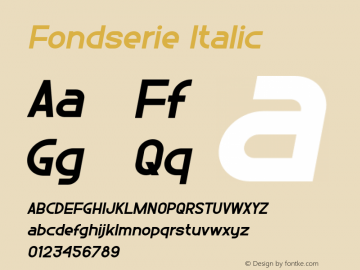 Fondserie-Italic Version 1.001;Fontself Maker 3.5.7图片样张