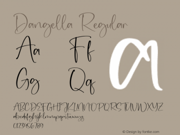 Dangella Version 1.00;May 24, 2022;FontCreator 13.0.0.2683 64-bit图片样张