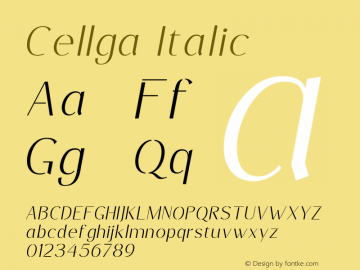 Cellga Italic Version 1.000图片样张