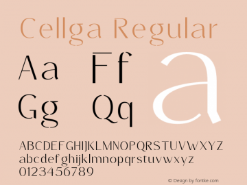 Cellga Regular Version 1.000;hotconv 1.0.109;makeotfexe 2.5.65596图片样张