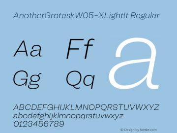 Another Grotesk W05 X Light It Version 1.20图片样张