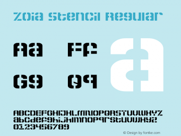 Zoia Stencil Regular Version 1.0图片样张