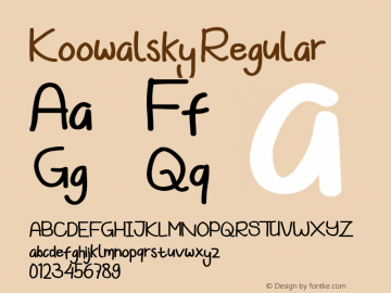 Koowalsky Version 1.00;October 6, 2019;FontCreator 11.5.0.2422 64-bit图片样张