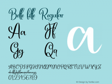 Belle fille Version 1.00;May 12, 2020;FontCreator 12.0.0.2563 64-bit图片样张