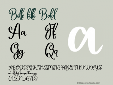 Belle fille Bold Version 1.00;May 15, 2020;FontCreator 12.0.0.2563 64-bit图片样张