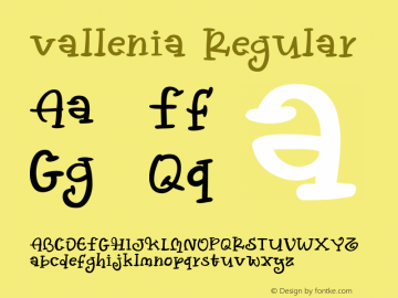 vallenia Version 1.00;October 3, 2020;FontCreator 12.0.0.2567 64-bit图片样张